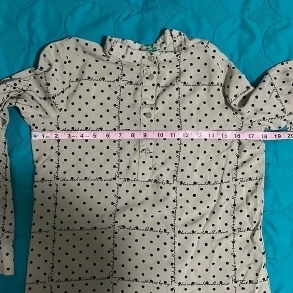 United Colors of Benetton long sleeve mandarin color button down blouse size XS - Picture 8 of 10